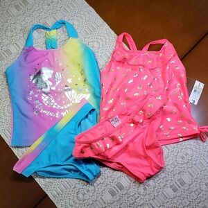 Wonder Nation Pink and Blue Swimsuit Set + 1 Extra